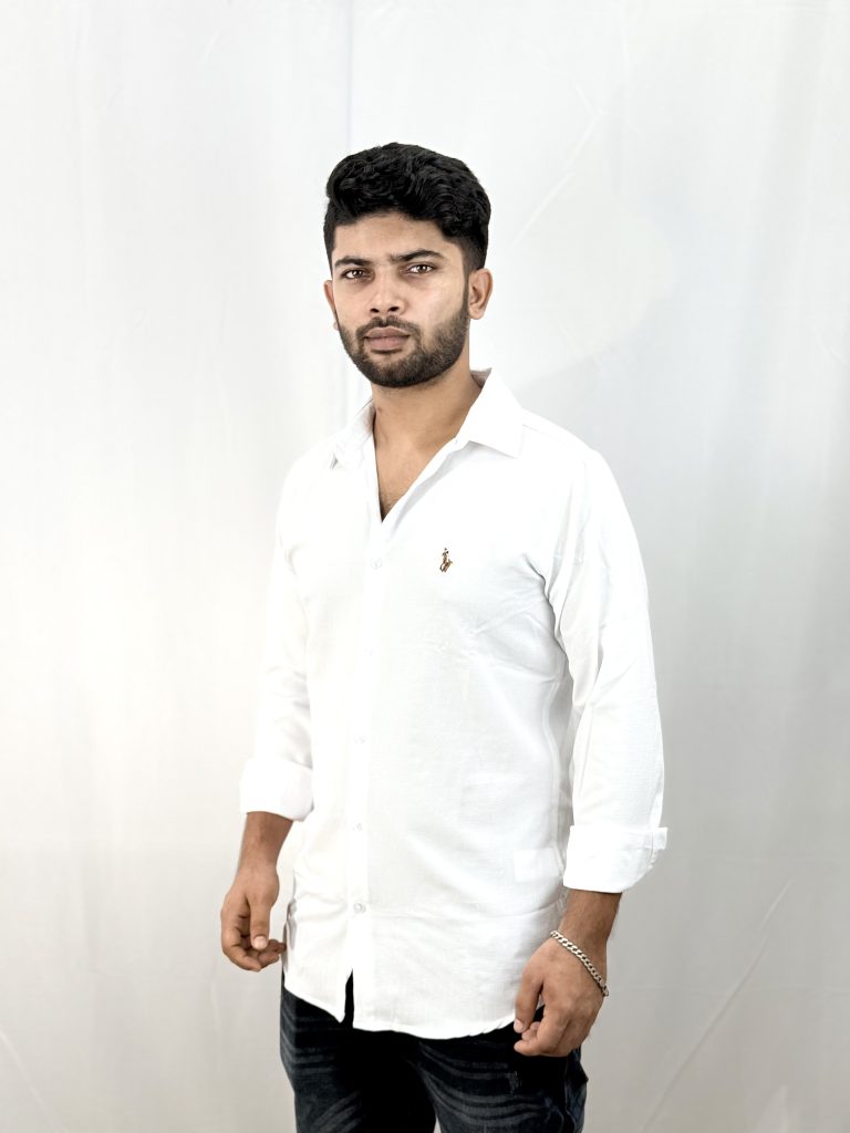 Premium China Slab Solid Shirt White